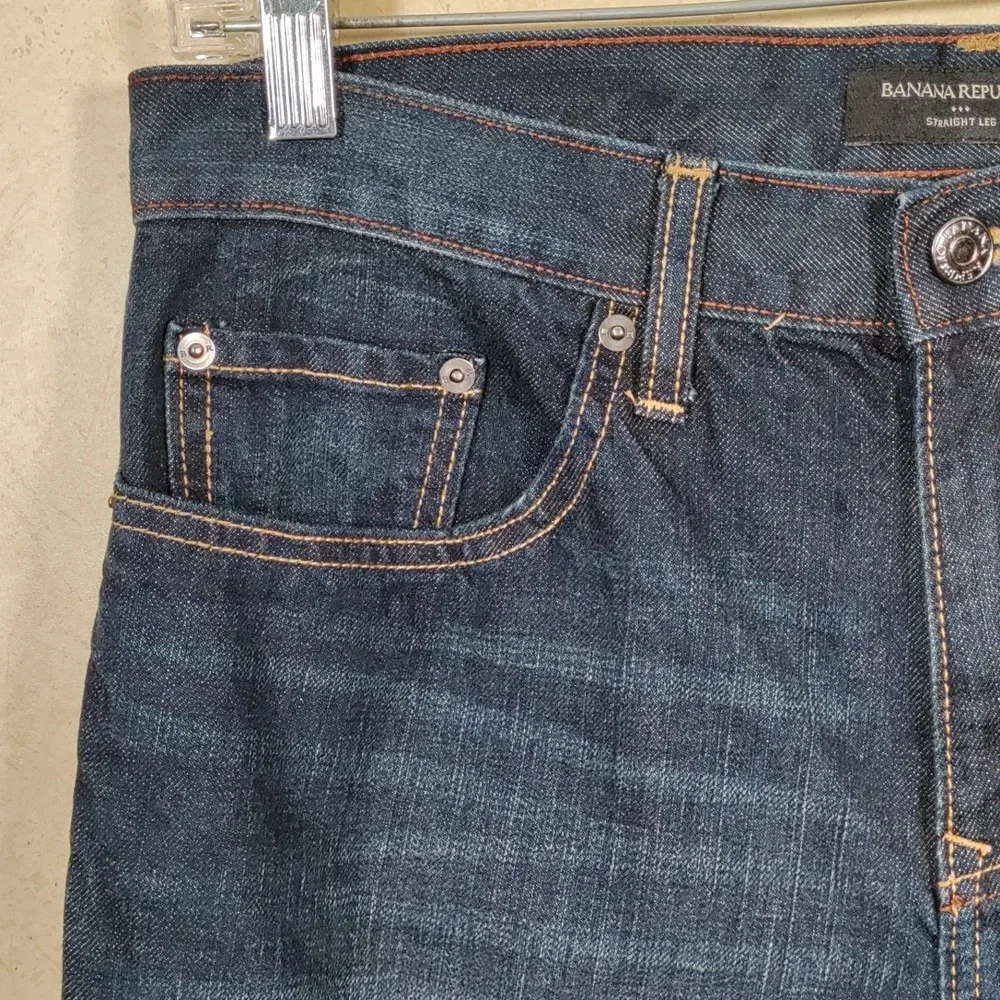 6125 Men's Banana Republic dark wash straight leg jeans 31 X 30